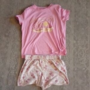 Abercrombie Kids Pink and Cream Pajama Set
